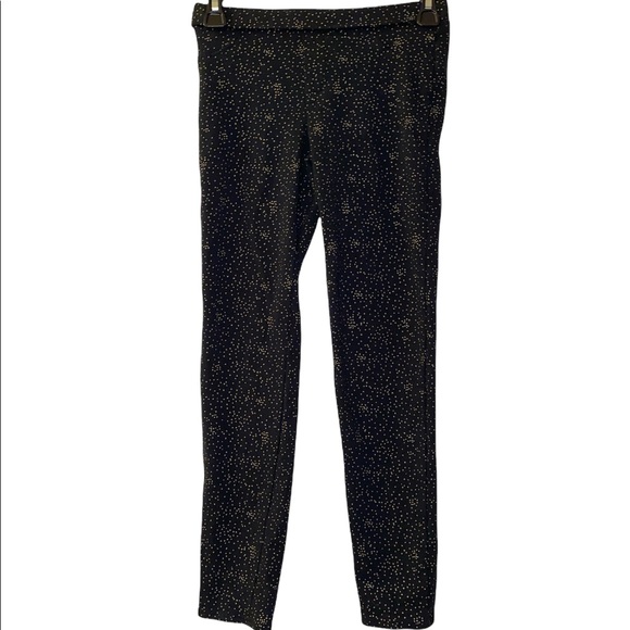 CRB Girl - Girls Gold Mini Polka Dots on Black Leggings (Size: Medium 10/12) - Picture 1 of 6